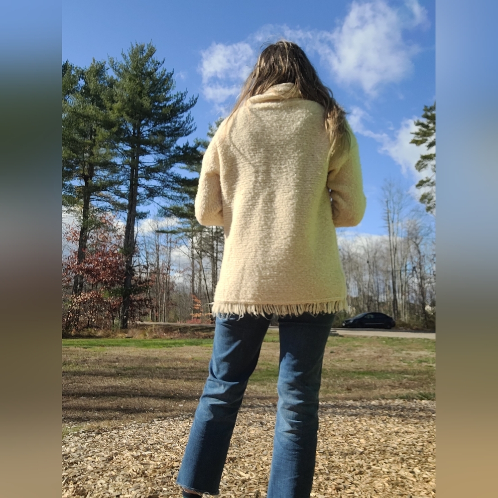 Free People Wool Sweater Womens Size Large Pullover Oversized Embroidered Cozy - Picture 4 of 6